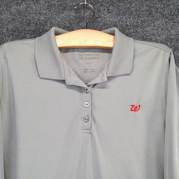 Walgreens High Performance Uniforms Polo Shirt Large Gray 100% Polyester - Picture 3 of 13